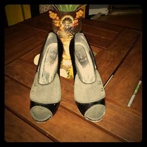 Baby Phat Cynthia Heels/ Black and Grey